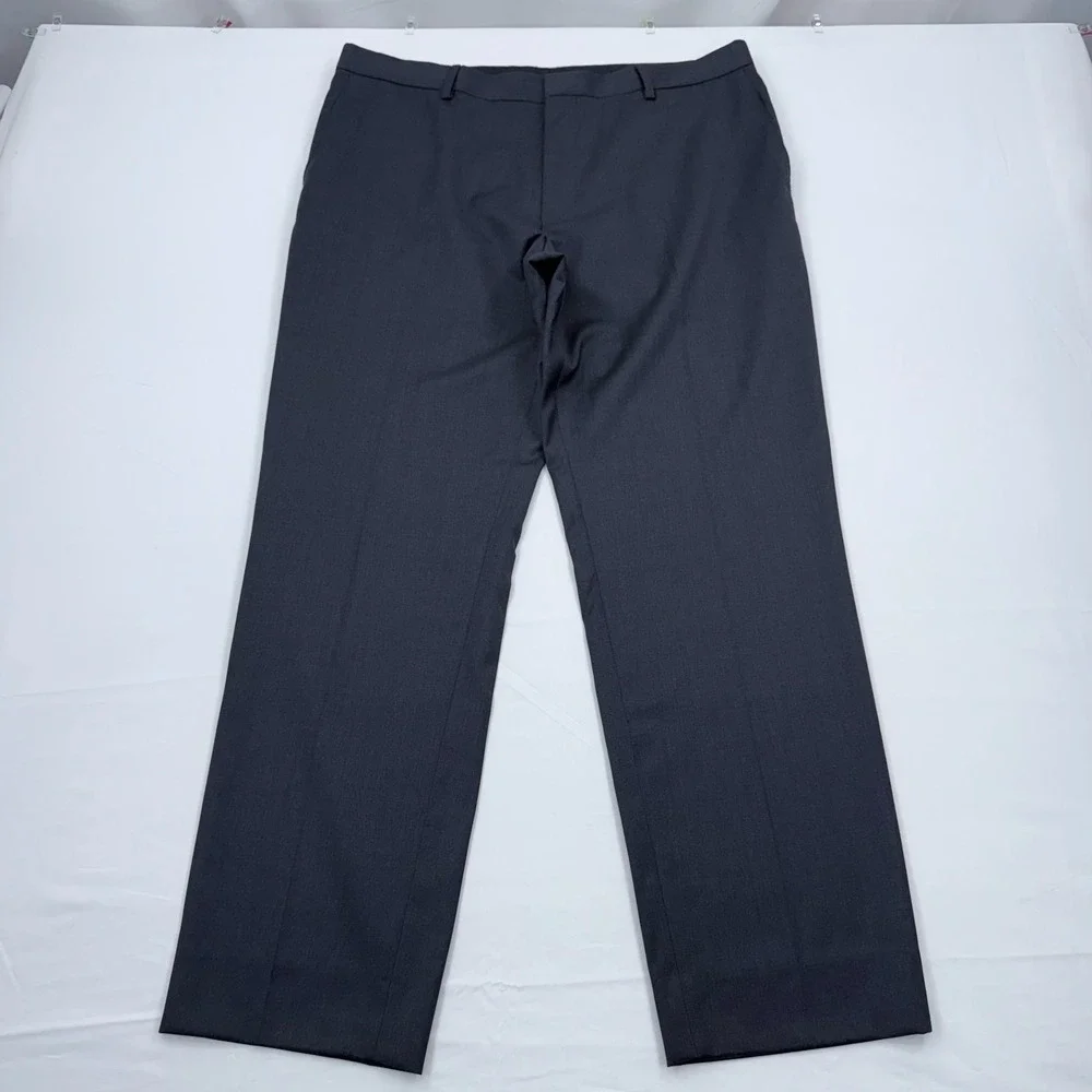 Hugo Boss 100% Virgin Wool Dress Pants Mens 36x30 Trousers Gray Suit Slacks